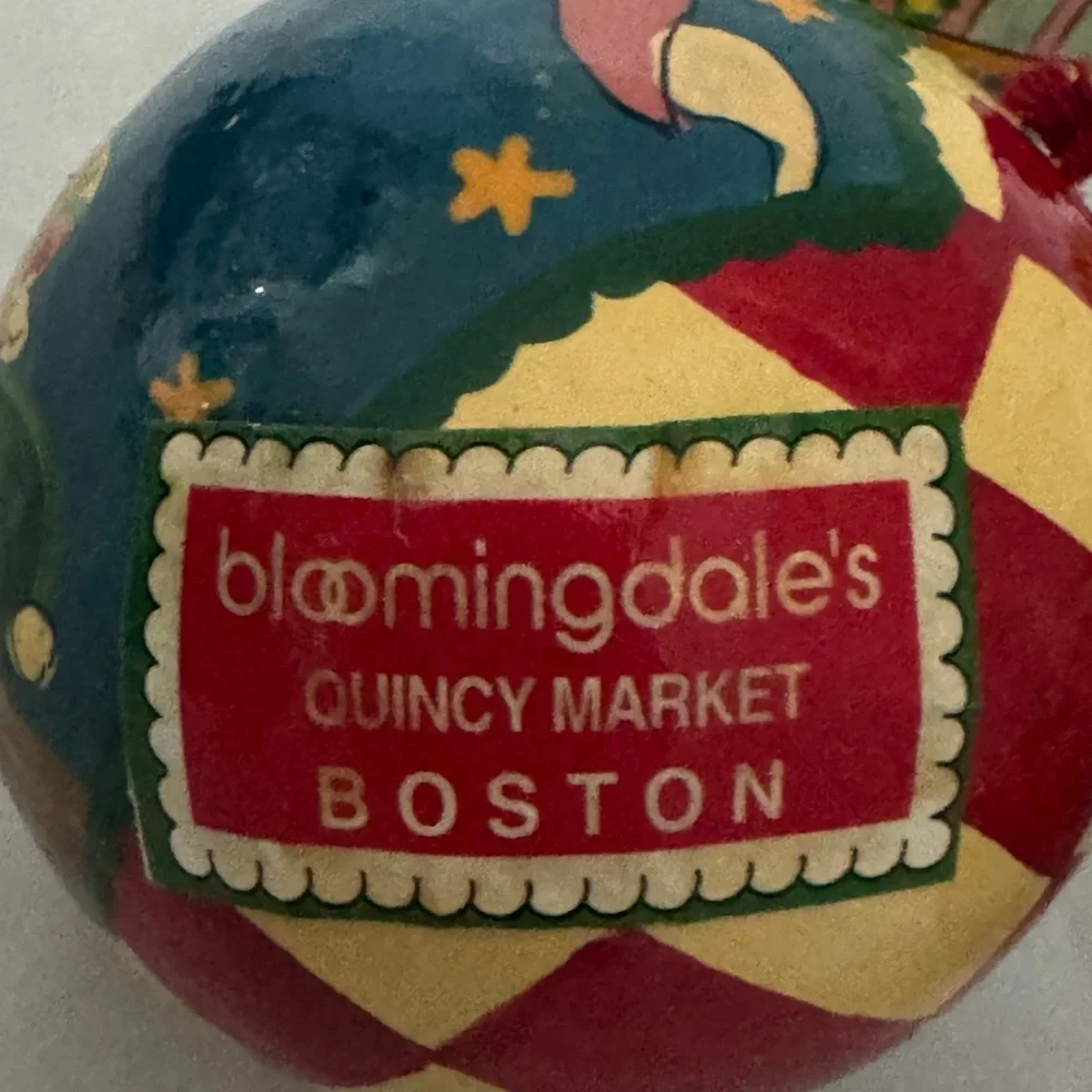 Bloomingdales‎ Paper Mache Christmas Ornaments Boston California
